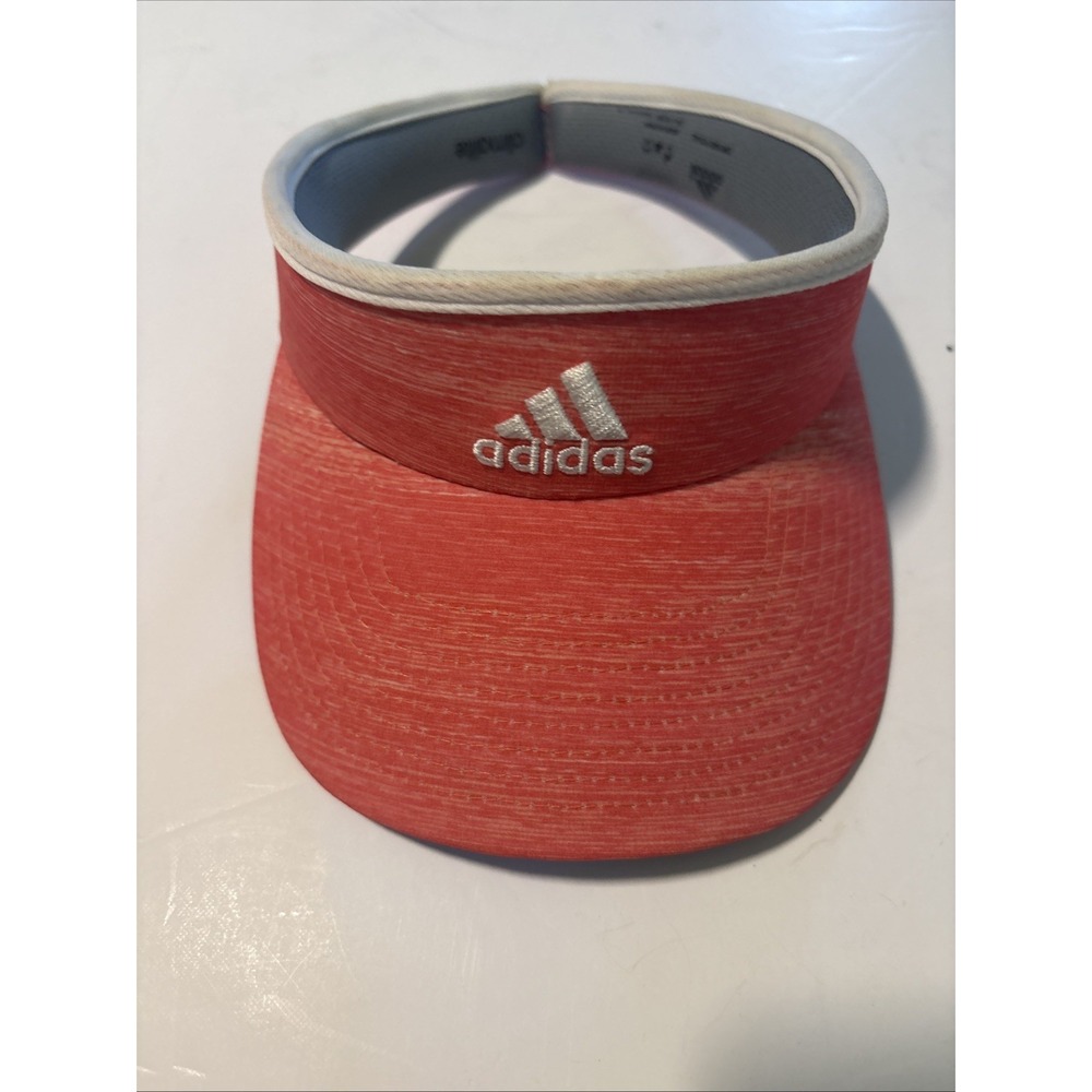 Adidas Hat Visor Fitted Pink Womens One Size Climalite Knit Sports Performance